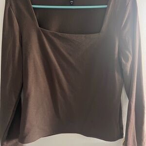 Express Chocolate Brown Long Sleeve Top
